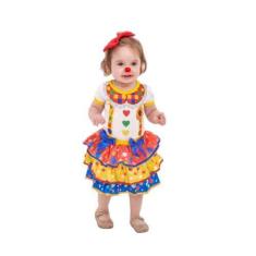 Imagem de Fantasia Palhaça Bebe Menina Body e Saia Colorida de Carnaval 3 a 12 m