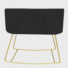 Imagem de Mini Berço Aconchego com Balanço suede Preto - D'Classe Decor