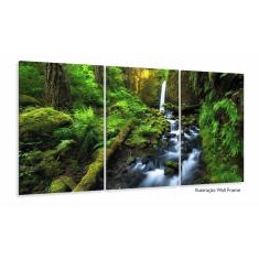 Imagem de Quadros Decorativos Natureza Cachoeira 120x60 3 peças Tecido