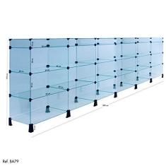 Imagem de Balcão de Atendimento Modulado em Vidro - 3,00 x 1,10 x 0,40