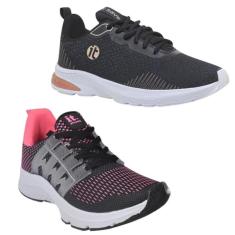 Imagem de Tênis Feminino Esportivo Caminhada Fitness Academia Kit 2-Feminino