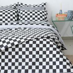 Imagem de Colcha Cobre Leito Casal + Lençol Kit 6 Pçs Algodão 150 Fios - Lenny E