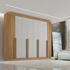 Imagem de Guarda-roupa Casal 8 Portas Imperio Ripado Cinamono/off White