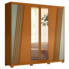 Imagem de Guarda Roupa Casal 6 Portas Com Espelho 240cm Ouro Verde Cinamomo Sálvia Albatroz