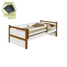 Imagem de CAMA BABÁ BIANCA DESIGN INFANTIL SOLTEIRO BRANCO/AMÊNDOA INCLUSO LOUSA MÁGICA