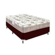 Imagem de Cama Box Marrom Casal Colchão Nápoles Espuma D33 Portobel