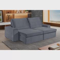 Imagem de Sofá 4 Lugares Retrátil e Reclinável 290cm Samba Yescasa Grafite