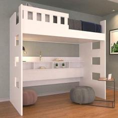 Imagem de Cama Alta com Nichos e Grade de Proteção U233523 Foscarini Branco