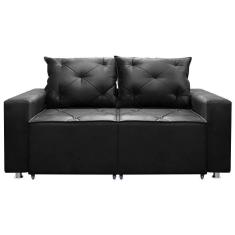Imagem de Sofá 2 Lugares Retrátil Bariloche Veludo Shop Das Cabeceira Preto