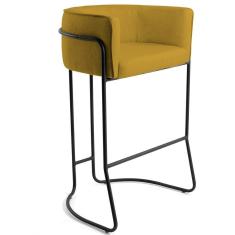 Imagem de Banqueta Decorativa Betina D02 Veludo Mostarda C-279