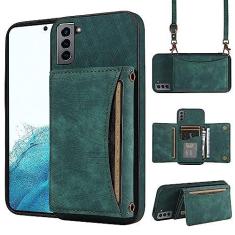 Imagem de Capa de telefone para Samsung Galaxy S21 Plus S21+ 5G capa carteira com alça de ombro transversal e bolso de couro para cartão de crédito acessórios de suporte fino S21+5G S21plus 21S + S 21 21+ G5