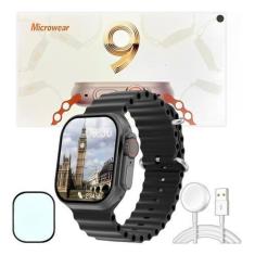 Imagem de Relogio Smartwatch Inteligente Ultra 9 Preto Para Samsung iPhone Watch