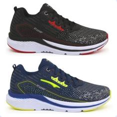 Imagem de Kit 2 Pares De Tênis Masculino Original Rdw RD101, Marinho, Preto verm