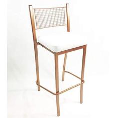 Imagem de Banqueta EMPILHÁVEL Cobre alta assento branco - Poltronas do Sul