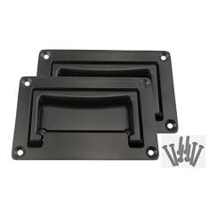 Imagem de YUDTKK Pacote com 2 puxadores embutidos em liga de zinco, puxador de recipiente, puxador de porta embutido preto, 10 cm