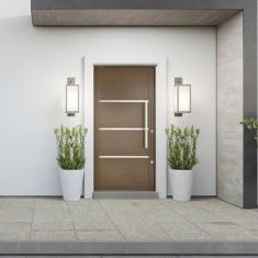 Imagem de Porta de Aluminio Lambril Pivotante 220x100cm com Puxador Marrom