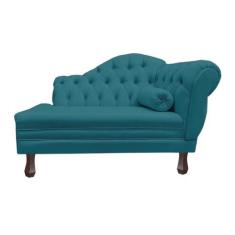 Imagem de Recamier Sofá Esquerdo Larissa 120cm Sala Suede Azul Royal - Incasa De