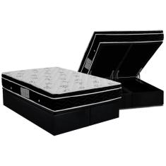 Imagem de Conjunto Box Baú King: Colchão Molas Ortobom Nanolastic Physical + Base CRC Courano Black (186x198)