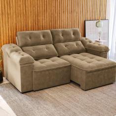 Imagem de Sofá 260 cm Retrátil e Reclinável Sierra Bege