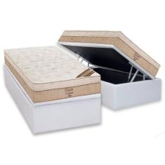 Imagem de Cama Box Baú Solteiro: Colchão Molas Bonnel Ortobom Nanolastic Elegant + Base Crc Courano White