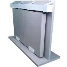 Imagem de Kit Trilho Correr 3,00m 35x35 Alumínio Branco p/ Duas Portas de 75cm -