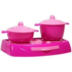 Imagem de Kit Fogão De Brinquedo Com Panelas Mestre Kuca P/ Crianças - Mielle