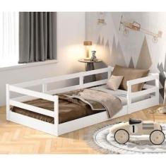 Imagem de Cama Infantil Barreto Cercadinho Popy com Grade de Proteção - Branco