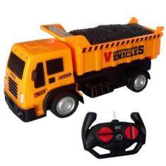 Imagem de Brinquedo Caminhão Basculante Controle Remoto Total (Carvão) - Toy Kin