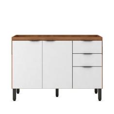 Imagem de Balcão de Cozinha Firenze 3 PT 2 GV Amendola e Branco