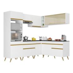 Imagem de Armário De Cozinha Completa De Canto Veneza Gw Multimóveis Mp2064 Bran