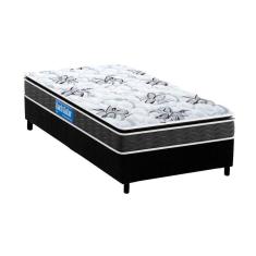 Imagem de Cama Box Solteiro: Colchão Espuma D33 Probel Guarda Costas Premium Extra Firme + Base CRC Suede Black(88x188)