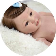 Imagem de Bebe Reborn Menina Silicone Banho + Enxoval Completo