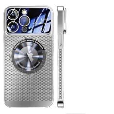 Imagem de Capa magnética de dissipação de calor para iPhone 13 11 12 14 15 Pro Max lente de vidro de malha galvanizada ampliar capa de telefone, prata, para iPhone 14 Plus