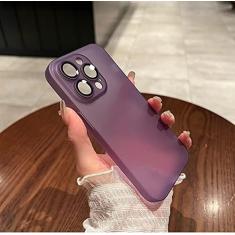 Imagem de Capa de TPU ultrafina fosca macia para iPhone 14 13 12 11 Pro Max Plus Capa de proteção de lente de silicone transparente, roxa, para iPhone 14Pro Max