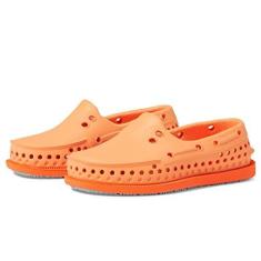 Imagem de Native Shoes Tênis infantil Howard Sugarlite para crianças pequenas – Cabedal sintético com design perfurado, estilo slip-on e silhueta de deck, Laranja de mamão/laranja urbano/borracha de salpicos de