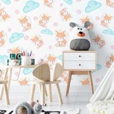 Imagem de Papel de Parede Adesivo Infantil Nuvem N02280 Rolo de 0,58x3,00M