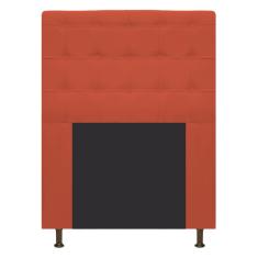 Imagem de Cabeceira Estofada Dama 90 Cm Solteiro Com Botonê  Suede Terracota - Adj Decor
