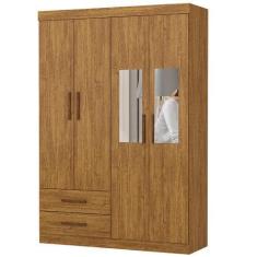 Imagem de Guarda Roupa Hercules Solteiro 4 Portas 2 Gavetas Carioca Cor Cinamomo