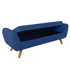 Imagem de Recamier Bau Grecia 1,60M Suede Azul Marinho  - Clique Decor - Clique