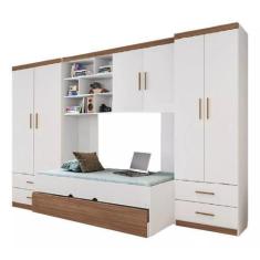Imagem de Quarto Juvenil com Dois Guarda-roupa, Bicama E Armario Aereo - Phoenix