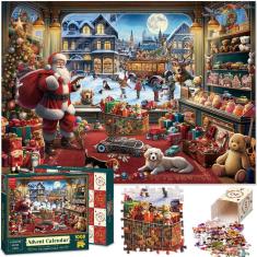 Imagem de Quebra-cabeça do calendário do advento Aoumi Christmas 2024 1008 peças