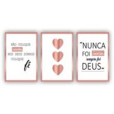Imagem de Kit Quadros Decorativos Sala 3Peças 80X60 Nunca Foi Sorte