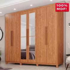 Imagem de Guarda-Roupa Casal 100% Mdf 6 Portas E 4 Gavetas Espanha Com Espelho -