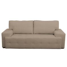 Imagem de Sofá 3 Lugares Sala de Estar Roma 230cm Couro Bege