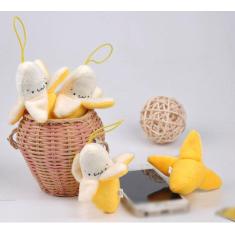 Imagem de 10Pcs Mini 8cm Banana Pelúcia Brinquedos Pequenos Telefone Móvel Cinta P