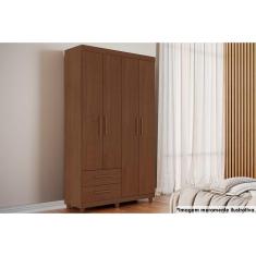 Imagem de Guarda Roupa Solteiro 4 Portas E 2 Gavetas Canadá Plus Cacau - Conquista