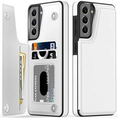 Imagem de LETO Capa para Galaxy S21 Plus, capa carteira de couro flip de luxo com compartimentos para cartões e suporte para meninas e mulheres, capa protetora para celular para Samsung Galaxy S21+ Plus 6,6