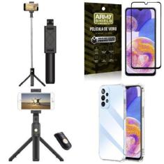 Imagem de Capa Samsung A23 4G +Mini Tripé Bluetooth +Película 3D - Armyshield