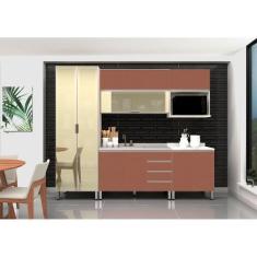 Imagem de Armário de Cozinha Compacta 6 Peças sem Tampo de 120cm Legno Crema com