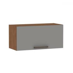 Imagem de Armário Aéreo de Cozinha Conecta 1 Porta Basculante Ebano Fosco/Marrom Claro - Genialflex